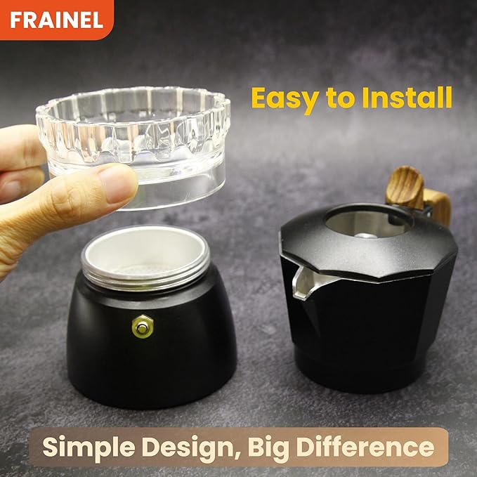 2-in-1 Moka Pot Dosing Ring & Coffee Distributor – Fits 4–6 Cup (300 ml) Moka Pots, Spill-Proof Powder Leveler & Clean Espresso Prep Tool