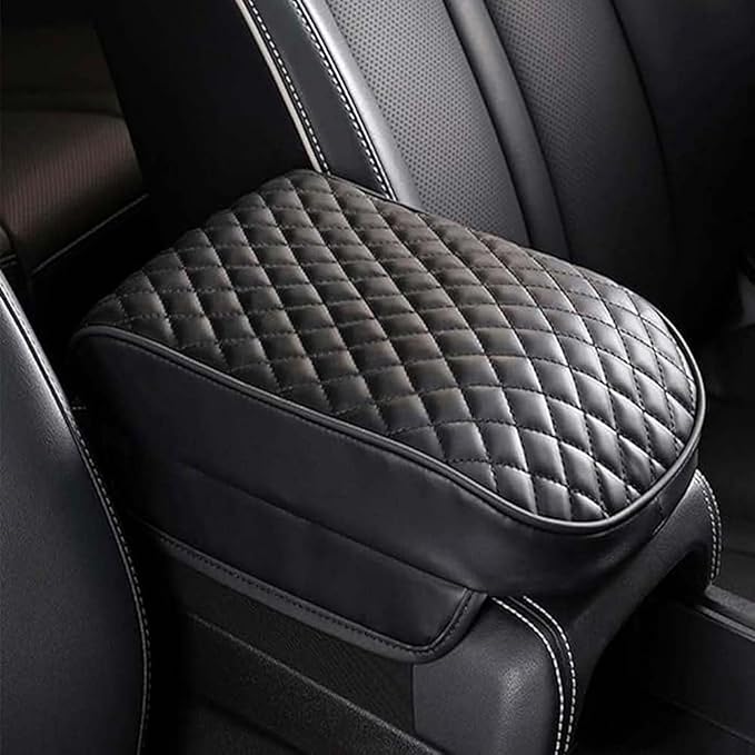 Center Console Armrest Cover Pad for Infiniti QX30 QX50 Q50 QX60 QX70 QX56 QX80 Q60 Q70L 2004-2025, Universal PU Leather Cushion Anti-Slip Waterproof Interior Accessories Comfort Protection