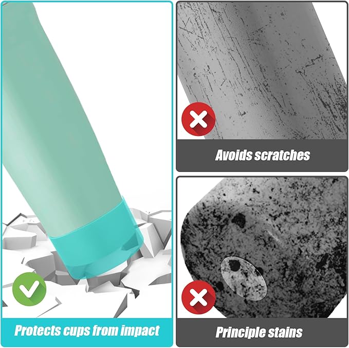 Mity rain 2PCS Protective Silicone Boots for Owala 30oz & 40oz FreeSip Sway Bottles & Tumblers - Accessories for owala, Enhances Stability & Prevents Scratches (Light blue)