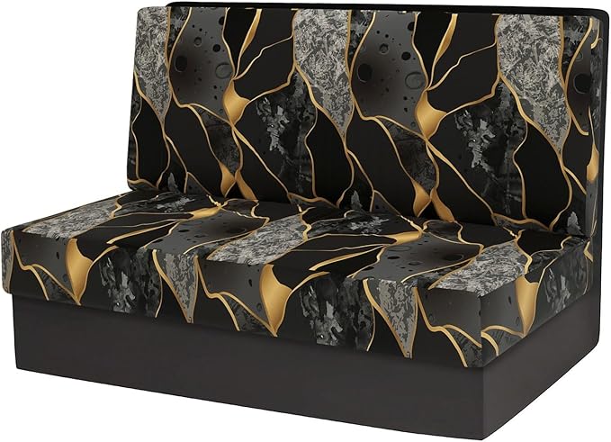 RV Dinette Cushion Covers, Stretch Table Seat Slipcovers, Replacement Washable Camper Couch Cushion Slipcovers for Bench Seats, RV Camper Car 1 Backrest Cover & 1 Bench Cover,Geometry 1