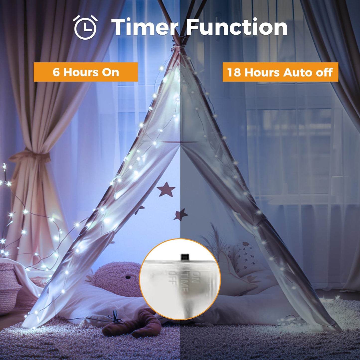 btfarm 6 Pack Fairy Lights, 10FT 30LED Battery Operated Twinkle Lights, Waterproof Copper Wire, Cool White for Indoor Outdoor Decorations