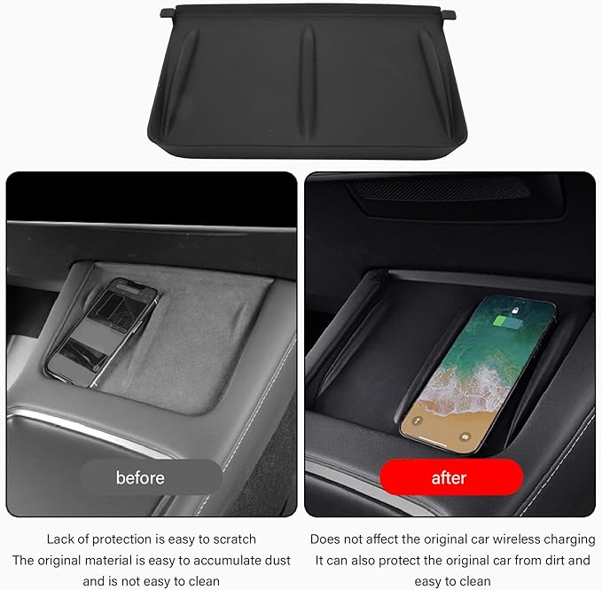 Replacement for 2017-2023 Phone Charging Pad, Phone Charging Pad Car Charging Anti Slip Mat Silicone