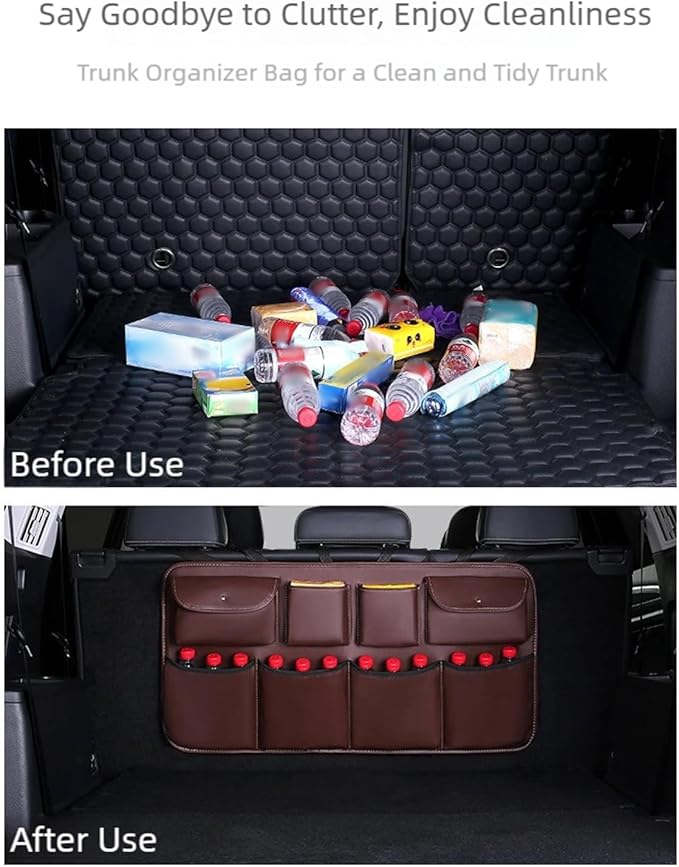 PU Cloth Automotive Organizers Quick Installation Hanging Pocket Fabric Storage Bag for Trip Storage Bag