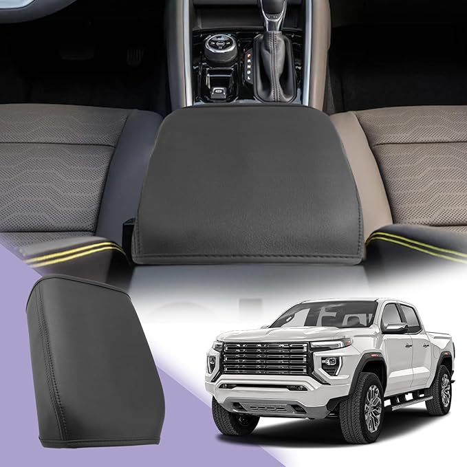 LUWU 2025 2026 Colorado Center Console Cover Compatible with 2023 2024 2025 2026 GMC Canyon & Chevrolet Colorado Accessories Armrest Cover Center Console Pad Armrest Console Cover (Thin Black)