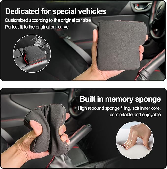 KUNGKIC for MT Toyota GR86 Subaru BRZ 2022 2023 2024 2025 Soft Armrest Pillow Auto Center Console Cushion Pad Automotive Interior Accessories 9002 Color Italian Suede