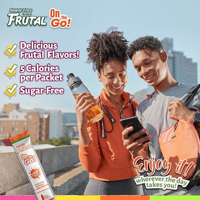 Frutal On-The-Go! | Powdered Drink Mix Citrus Punch Flavored - Sugar Free! – (30 Count of Stick Packs)