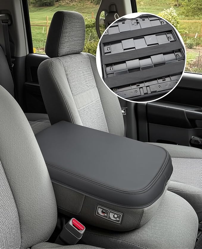 INTGET Center Console Cover for 2002-2012 Dodge Ram 1500 2500 3500 Accessories Interior Middle Armrest Arm Rest ST, SLT, Laramie, Sport, TRX4 Cushion Pad Protector(Fit for Jump Seat Console)