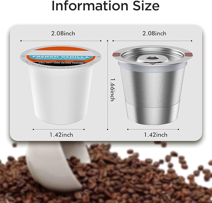 Reusable k Cup Coffee Filters,Universal stainless steel Refillable k Cups Filter Use for Keurig 2.0 and 1.0 Coffee Makers-brewers (2-Stainless steel)