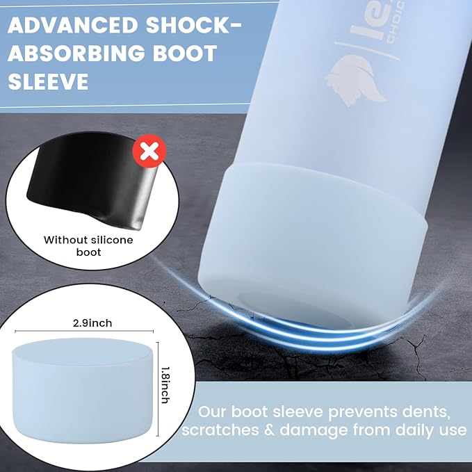 Lexlion Tea Infuser Water Bottle 22 Oz – Triple Wall Insulated Stainless Steel, Loose Leaf & Fruit Strainer, 3 Leakproof Lids, BPA-Free Silicone Sleeve, Reusable Thermal Mug