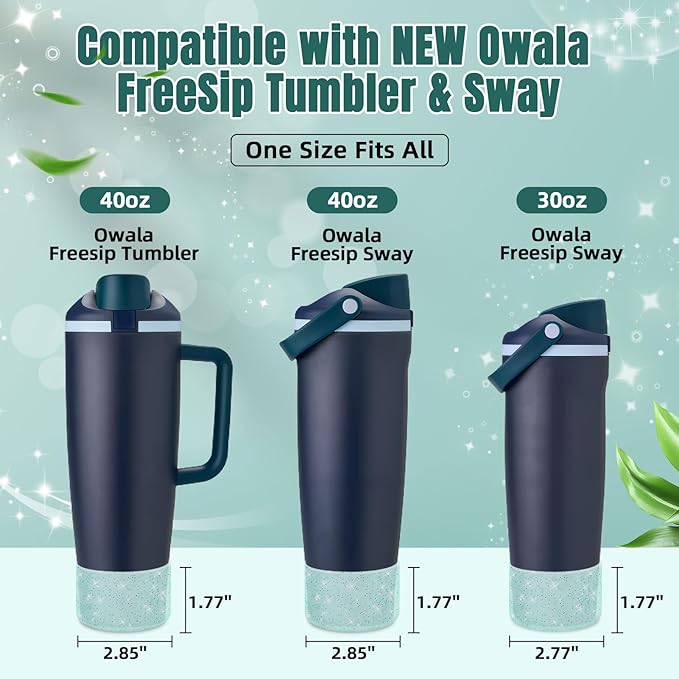 2PCS Silicone Boot Compatible with Owala 30oz & 40oz FreeSip Sway Bottles & Tumblers, Protective Anti-Slip Bottom Cover Sleeve for Freesip Sway Tumbler