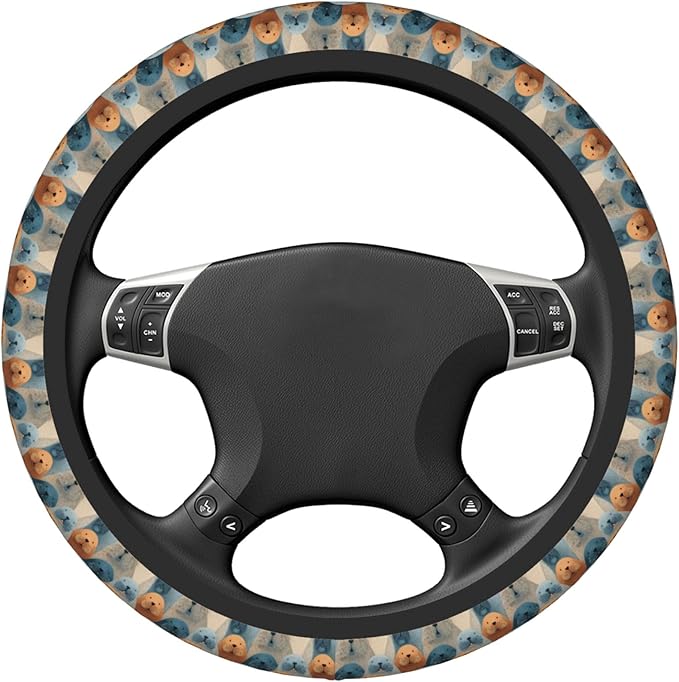 Car Steering Wheel Cover 15 Inch Leather Breathable Universal Auto Steering Wheel Protector Fit Auto Suvs Van Truck - Playful Walrus Wonders 2