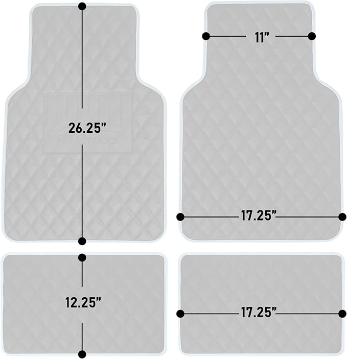 FH Group Floor Mats - Faux Leather Floor Mats for Cars, Universal Fit Automotive Floor Mats, All Purpose Car Floor Mats, PU Leather Protector Mat for Most Sedan, SUV, Truck Floor Mats Purple