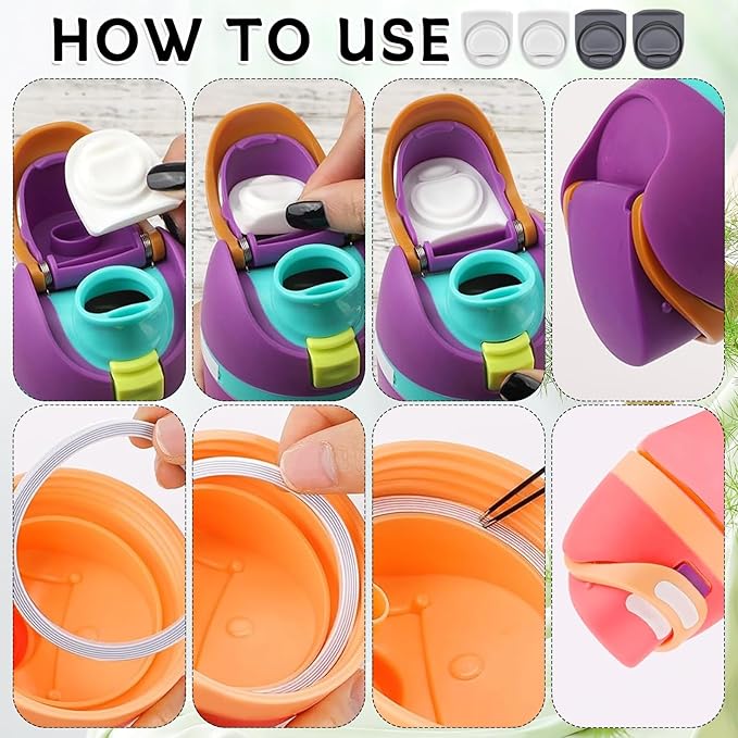 4 Sets Replacement Rubber Stopper and O Ring Gasket Compatible with Owala FreeSip 24oz 32oz,Water Bottle Lid Insert Cap Seal Parts for Owala 16/19/24/32/40oz Mouthpiece Accessories Z4K16