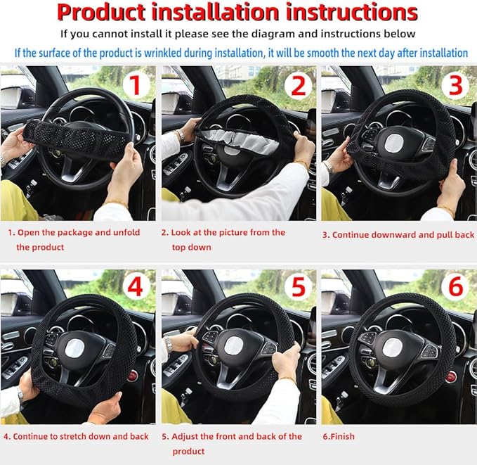 Hiflyer Steering Wheel Cover - Universal 14.5-15 Inch, Soft Microfiber, Women & Men, Brown