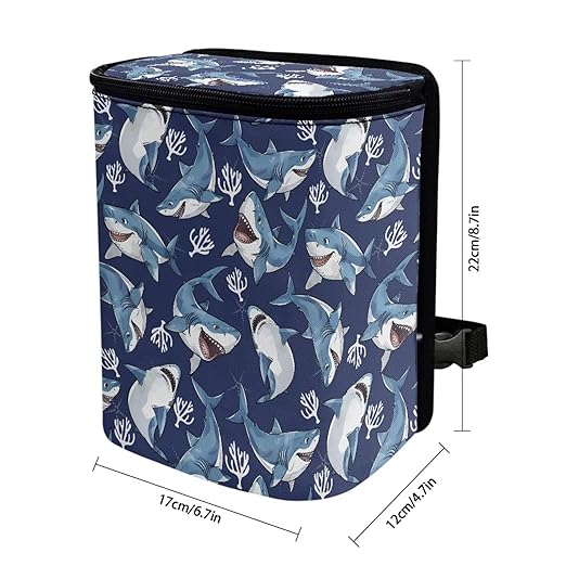 Cute Shark Car Trash Can Easy to Install Hanging Garbage Bin for Back Seat Leak Proof Lightweight Car Garbage Cans Fashion Car Interior Accessories for Most Cars, SUVs