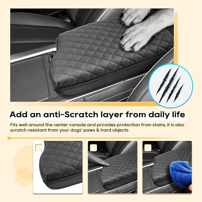 LFOTPP Armrest Cover for 2020-2025 Hyundai Palisade (SE/SEL/XRT/Limited/Calligraphy) Hyundai Palisade Accessories Center Console Cover Arm Rest Protector Middle Lid Pad Protector PU Leather,Non-Slip