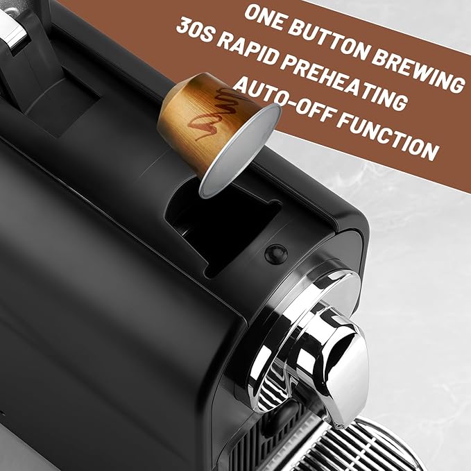 Mini Espresso Machine for Nespresso Original Pods, 20 Bar High Pressure Pump for Espresso and Lungo, One-Touch Operation, 22oz Removable Water Tank