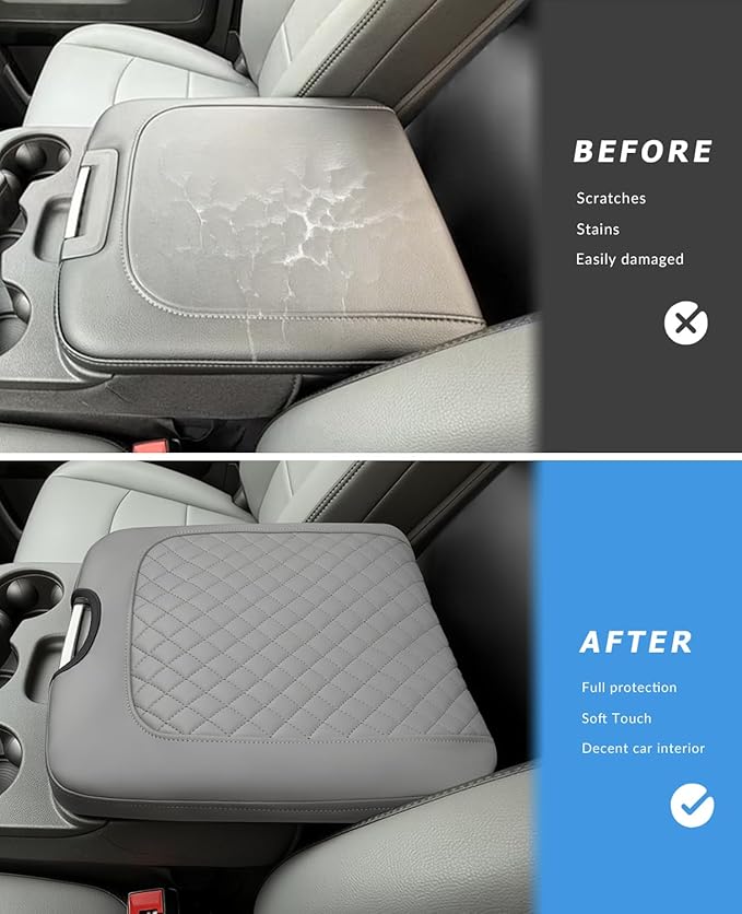 INTGET Center Console Cover for 2013-2018 Dodge Ram 1500 2500 3500 & 2013-2026 Ram 1500 Classic/2500/3500 Accessories Interior Middle Armrest Arm Rest Cushion Protector(Fit for Jump Seat Console)