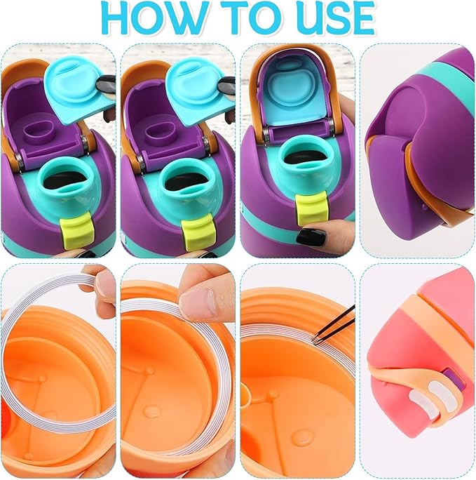 4 Sets Replacement Seal Gasket Stoppers for Owala Freesip Cap Mouth,Silicone O Sealing Ring Parts Water Bottle Top Lid Accessories for Owala Freesip 16/19/24/32/40oz 4p1-a04