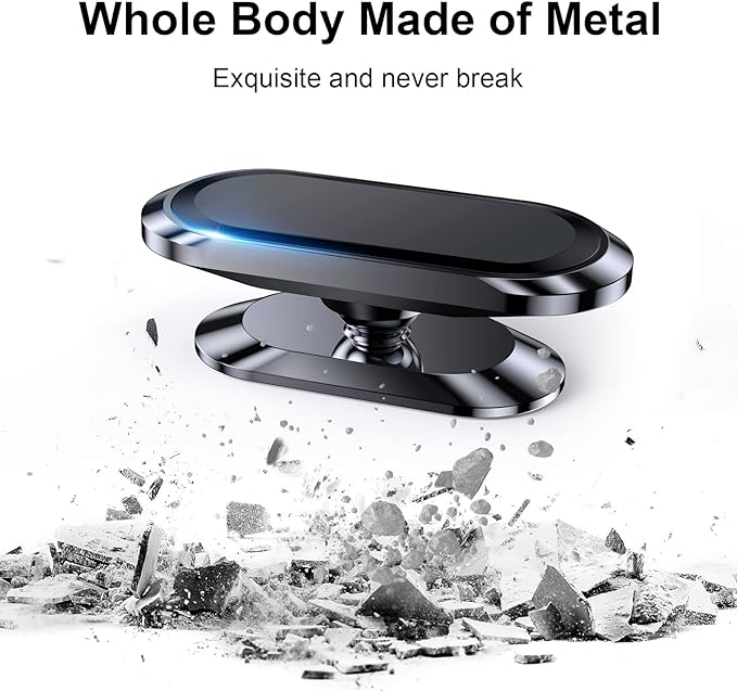 【2-PACK】Magnetic phone holder for car, [ Super Strong Magnet ] [ with 4 Metal Plate ] iPhone Magnetic car mount for cell phone, [ 360° Rotation ] Universal Dashboard adhesive Car Magnetic Phone Mount