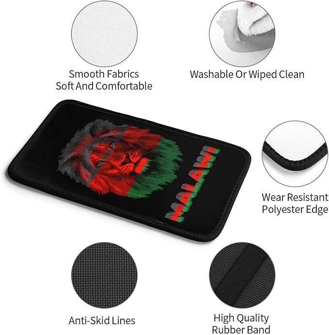 Vintage Malawi Malawian Flag Lion Head Auto Center Console Armrest Cover Car Handrail Box Cushion Pad Mat Universal Fit Most Vehicle Sedan Truck SUV Soft Comfort Decor Accessories