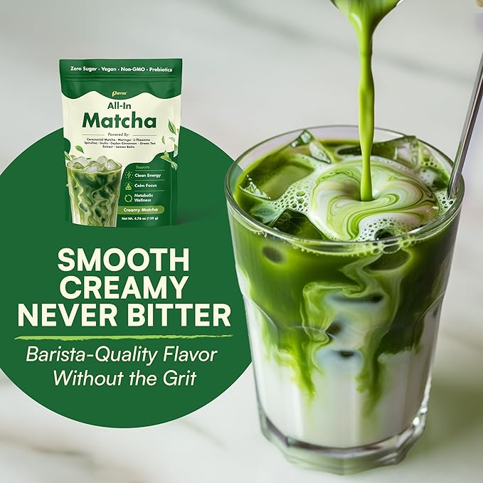 Ceremonial Grade Matcha Powder Infused with Moringa, Green Tea Extract, L-Theanine, Inulin, Spirulina, Ceylon Cinnamon, and Lemon Balm – 100% First Harvest Japanese Tea (3 Pack)