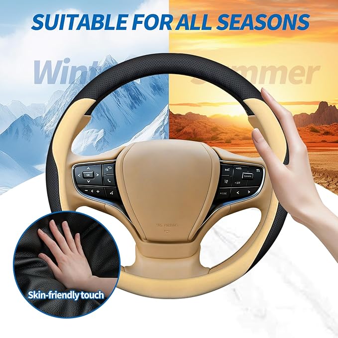 Steering Wheel Cover for Lexus RX 350 NX 300 350 250 TX 350 500h ES 350 300 GX 460 470 is 350 250 UX 200 250h 300h LX RZ Interior Accessories (Chestnut Brown)