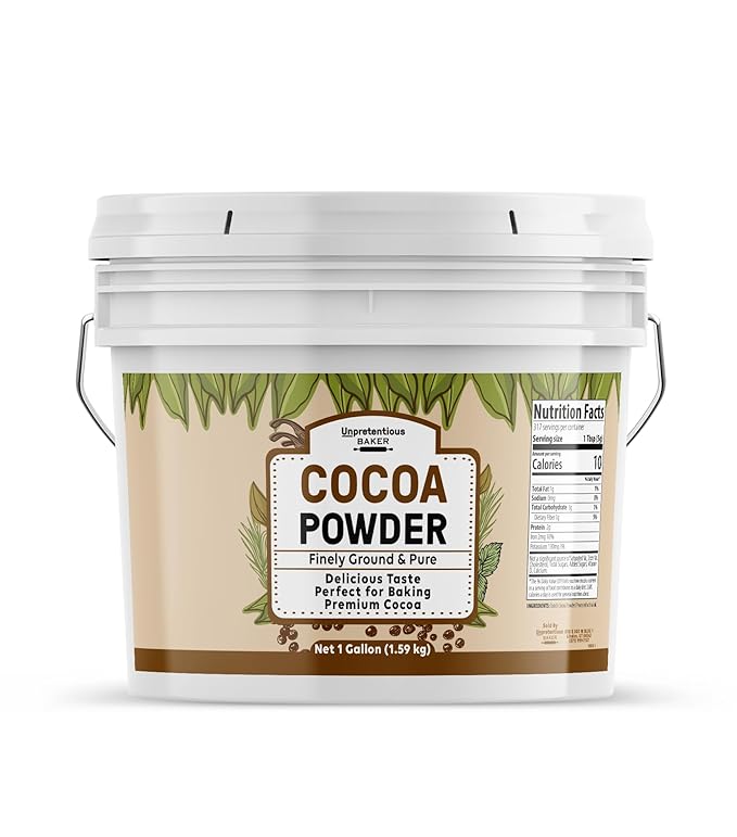 Unpretentious Dutch Cocoa Powder, 1 Gallon Bucket, Brownies, Cookies, Shakes, Food Storage