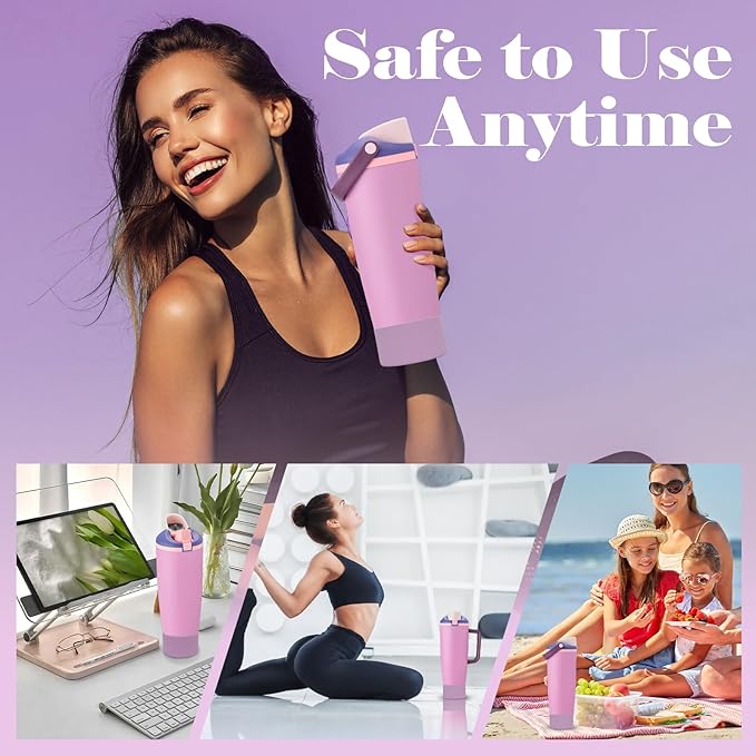 2PCS Silicone Boots for Owala 30oz & 40oz FreeSip Sway Bottles & Tumblers – Non-Slip, Scratch-Resistant, Stability Enhancer for Owala Accessories (Lilac Bloom)