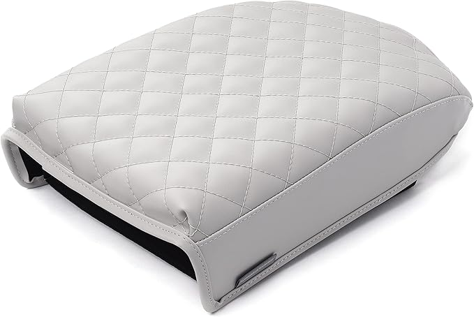 KMMOTORS Telluride Console Cover Armrest Cushion, Vegan Leather, Console lid Protector, Anti-Scratch(Light Gray)
