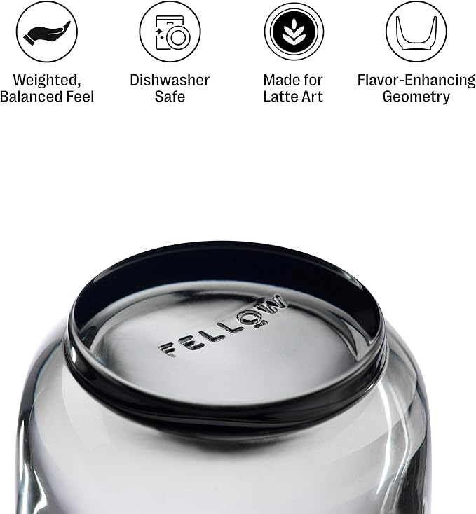 Fellow Pirch Espresso Glasses 3.5 oz Artisanal Cups, Set of 12, Dishwasher Safe Coffee Glasses for Espresso Shots & Latte Art – Smoke