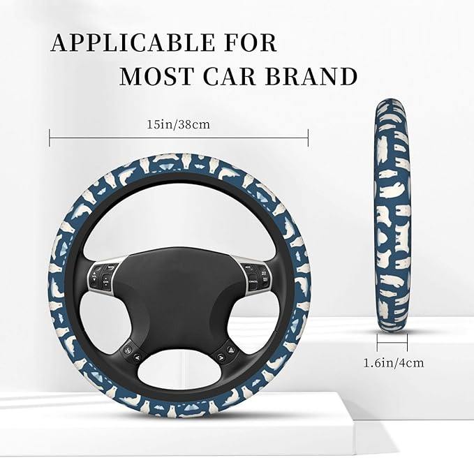 Neoprene Steering Wheel Cover Polar-Bears Car Steering Wheel Cover Universal Fit for Most Cars