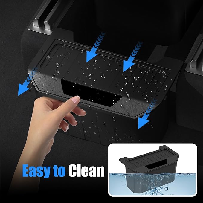 2026 Upgrade Rear Center Console Organizer for Tesla 2020-2025 Model Y Accessories, Partitioned Storage & Stable Installation, Seat Backseat Trash Can Bin for Tesla Model Y(Not Fit Model Y Juniper)