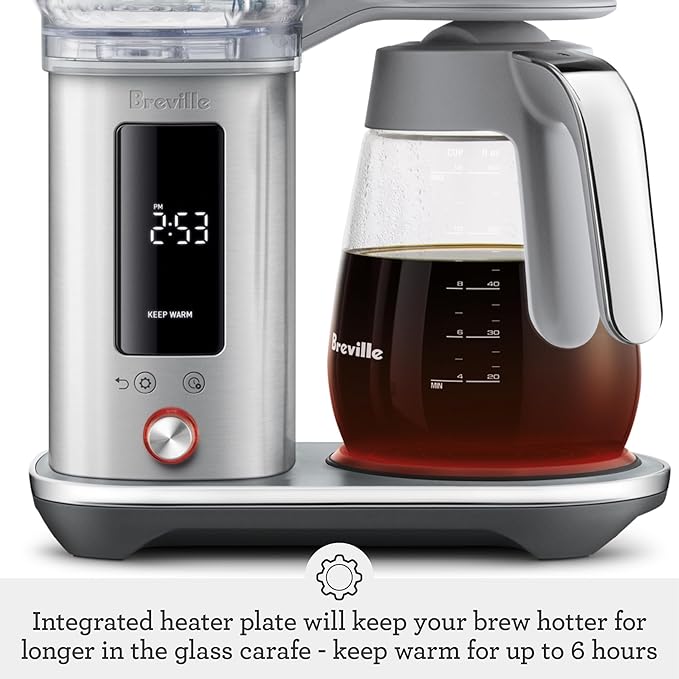 Breville Luxe Drip Coffee Machine BDC415OLT, Olive Tapenade, Glass Carafe
