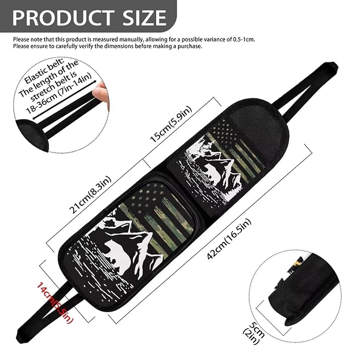 Car Seat Side Organizer for American Flag Mountain Print Auto Seat Storage Hanging Bag,2 Stuff Holder with Mesh Net Pocket,Hold Phones Wallet Glasses Drink