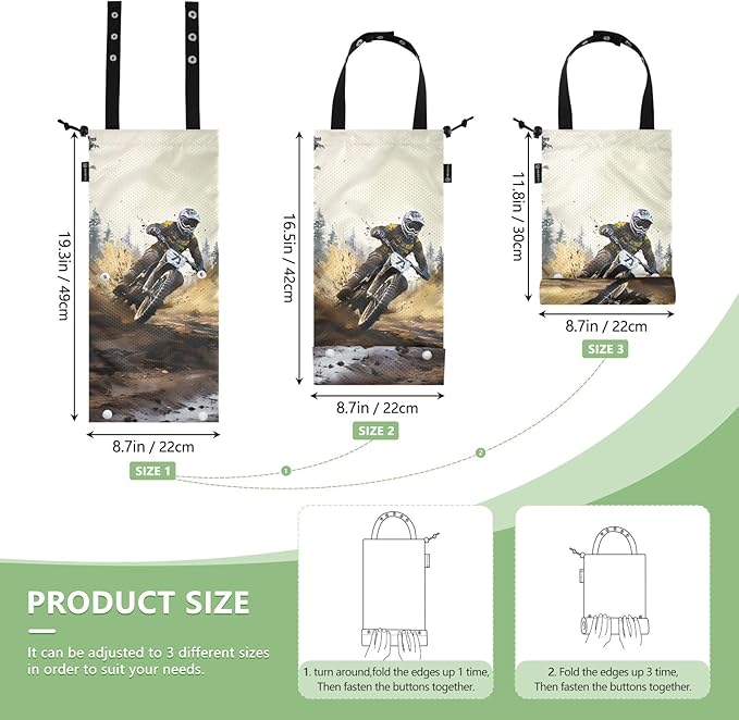 ALAZA Hanging Car Trash Bags Garbage Bag Trash Can for Back Seat Small Motorcycle Race 1 Washable Storage Bag Retractable 2 Pack