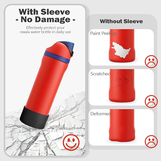 2PCS Silicone Boot for Owala 24oz FreeSip Water Bottle, Anti-Slip Scratch-Resistant Bottom Sleeve, Protective Sports Bottles Accessories, BPA-Free