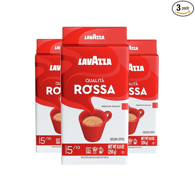 Lavazza Qualita Rossa, 8.8 oz Brick, Ground (Pack of 3)