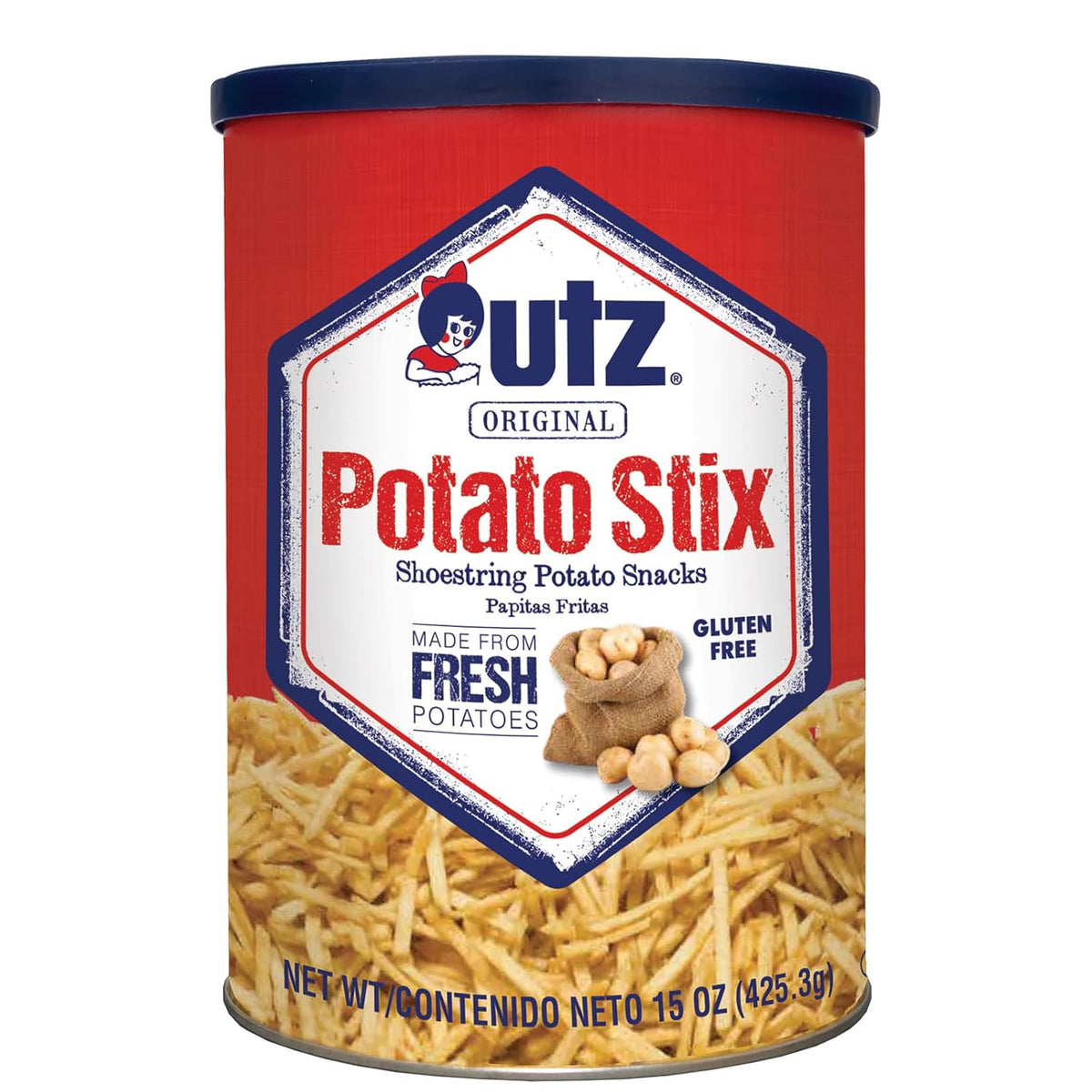 Utz Potato Stix, Original, Shoestring Potato Sticks Made from Fresh Potatoes, Regular, 15 Oz