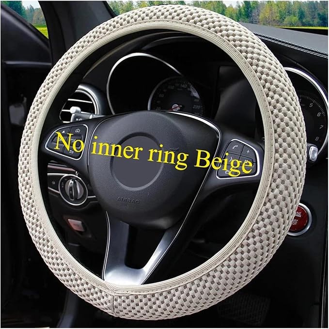 Cute Winter Plush Steering Wheel Cover - Non-Slip Warm Handlebars Decoration for Cars(Acyclic Beige JIU)