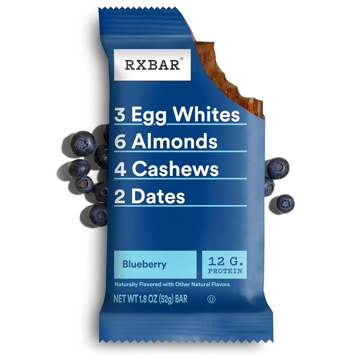 RXBAR Protein Bars, Protein Snack, Snack Bars, Blueberry, 18.3oz Box (10 Count)