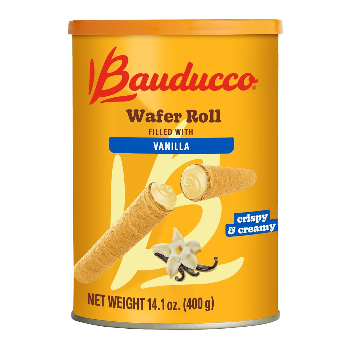 Bauducco Wafer Rolls, Crispy Chocolate Wafer Rolls Filled with Creamy Hazelnut, 14.1 oz (Pack of 1)