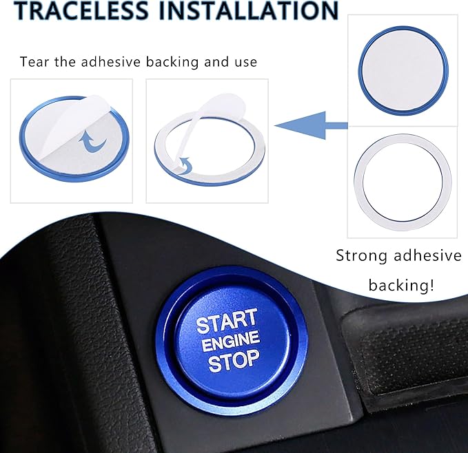6 Ports Fast Car Charger + Car Push Start Button Cover,Car Cigarette Lighter USB Charger (PD+QC3.0) Compatible with iphone13/14/15 & Most Android Models,Car Must Haves USB C Car Charger