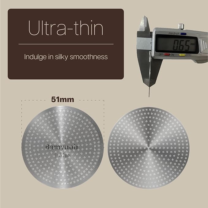 2pack Espresso Puck Screen,51mm Puck Screen Compatible With Espresso Portafilter 51mm,Mesh Plate For Espresso Coffee Filter Basket,0.65mm Thickness,150μm,Stainless Steel (2 packs 51mm)