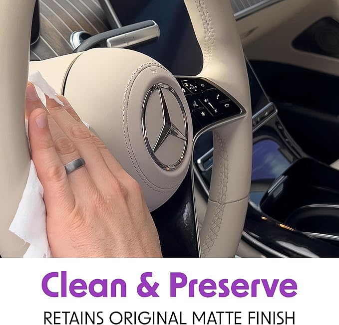 Wipex Auto Interior Car Cleaning Wipes - Plant Based Car Wipes - Lavender Essence, UV Protectant, Safe for Vinyl, Rubber, Plastic, Leather, Chrome, Non-Greasy Matte Finish, 40 Count (Pack of 6)