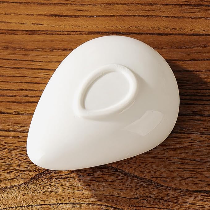1 Piece Ceramic Coffee Beans Dosing Cup Coffee Bean Weighing Tray Coffee Bean Weighing Bowls Loose Leaf Tea Presentation Ceramic Tea Vessel Porcelain Cha He, 4 x 3 Inches, White