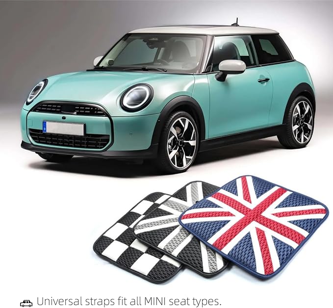 Universal British Flag Car Seat Cushion for MINI Cooper Compatible w/Clubman Countryman Cooper S J01 J05 U25 R/F Series Cooling Pad & Memory Foam (Red)