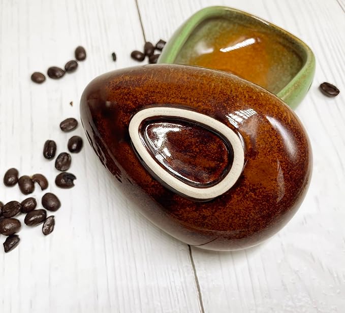 Coffee Bean Dosing Cup, Ceramic Dosing Dish for Coffee Beans, Coffee Been Dosing Tray, Coffee Bar Accessories and Coffee Enthusiast Gift(Brown)