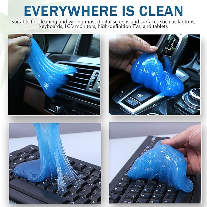 2-Pack Car Cleaning Putty, Reusable Gel for Auto Vents and Crevices, Effective Interior Dust Remover..