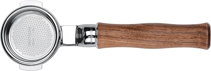 Normcore 58mm Slim Bottomless Portafilter with Elongated Neck, Fits E61 Group Head, Decent, Profitec Go, Flair 58, Ascaso, Lelit, ECM, Rocket, 18g High Extraction Basket, Walnut Handle